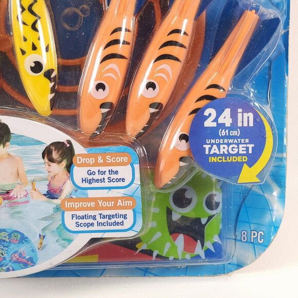 BANZAI Monster Drop Torpedo Pool Party Game 8 pc Sinking Water‎ Toy Dive Sticks - Picture 3 of 7